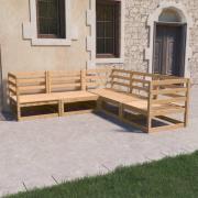 vidaXL Loungegrupp 5 delar massiv furu