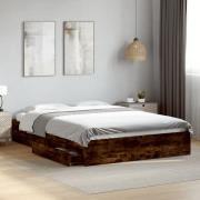vidaXL Sängram med lådor rökfärgad ek 150x200 cm konstruerad trä