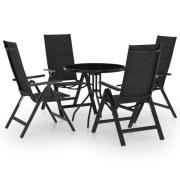 vidaXL Caféset 5 delar svart och antracit