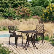 vidaXL Caféset 3 delar gjuten aluminium brons