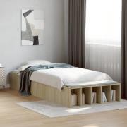 vidaXL Sängram sonoma-ek 75x190 cm konstruerad trä