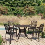 vidaXL Caféset 5 delar gjuten aluminium brons