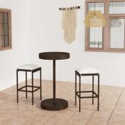 vidaXL Bargrupp för trädgården med dynor 3 delar konstrotting brun