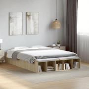 vidaXL Sängram sonoma-ek 140x190 cm konstruerat trä