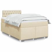 vidaXL Ramsäng med madrass gräddvit 120x190 cm tyg
