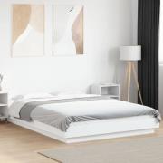 vidaXL Sängram med LEDs vit 140x200 cm konstruerad trä
