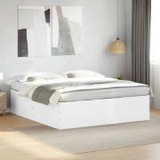 vidaXL Sängram vit 200x200 cm konstruerat trä