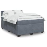 vidaXL Ramsäng med madrass mörkgrå 140x200 cm sammet