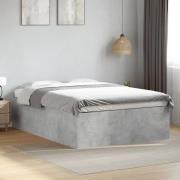 vidaXL Sängram betonggrå 135x190 cm konstruerat trä