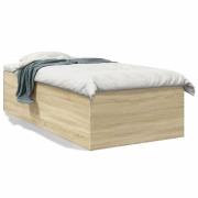 vidaXL Sängram sonoma-ek 100x200 cm konstruerad trä