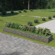 vidaXL Planteringsgabion upphöjd galvaniserat stål 540x90x50 cm