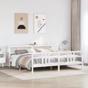 vidaXL Sängram med huvudgavel utan madrass vit 200x200 cm
