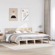vidaXL Sängram utan madrass 200x200 cm massiv furu