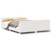 vidaXL Sängram utan madrass vit 140x200 cm massiv furu