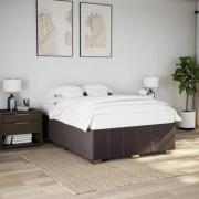 vidaXL Sängram utan madrass mörkbrun 140x190 cm tyg