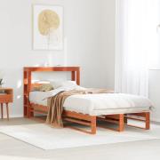 vidaXL Sängram utan madrass vaxbrun 100x200 cm massiv furu