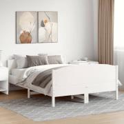 vidaXL Sängram utan madrass vit 140x200 cm massiv furu