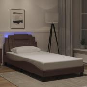 vidaXL Bed Frame "Viana" with LED without Mattress Brown 100x200 cm