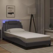 vidaXL Bed Frame "Viana" with LED without Mattress Grey 100x200 cm