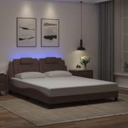 vidaXL Bed Frame "Viana" with LED without Mattress Brown 160x200 cm
