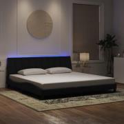 vidaXL Bed Frame with LED without Mattress "Hanko" Black 200x200 cm Ve...