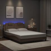 vidaXL Bed Frame "Viana" with LED without Mattress Cappuccino 140x200 ...