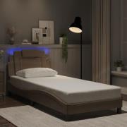 vidaXL Bed Frame "Viana" with LED without Mattress Cappuccino 80x200 c...