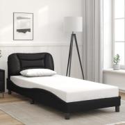 vidaXL Bed Frame without Mattress "Hvar" Black 90x200 cm Faux Leather
