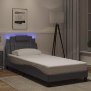 vidaXL Bed Frame "Viana" with LED without Mattress Grey 90x190 cm