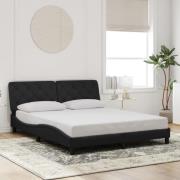 vidaXL Sängram utan madrass svart 160x200 cm sammet