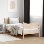 vidaXL Sängram utan madrass 75x190 cm massiv furu