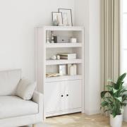 vidaXL Förvaringsskåp vit 80x35x154 cm massiv furu