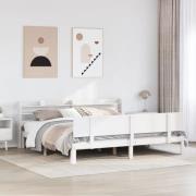 vidaXL Sängram med huvudgavel utan madrass vit 180x200 cm