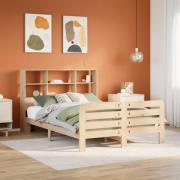 vidaXL Sängram utan madrass 135x190 cm massiv furu