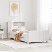 vidaXL Sängram utan madrass vit 90x200 cm massiv furu