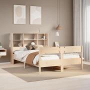 vidaXL Säng med bokhylla utan madrass 135x190cm massiv furu