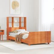 vidaXL Sängram utan madrass vaxad brun 90x190 cm massiv furu