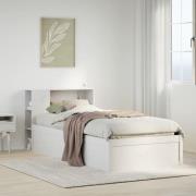 vidaXL Sängram utan madrass vit 90x200 cm massiv furu