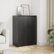 vidaXL Skänk svart 60x36x84 cm massiv furu