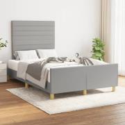 vidaXL sängram utan madrass ljusgrå 120x190 cm tyg