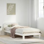 vidaXL Sängram utan madrass vit 90x190 cm massiv furu