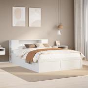 vidaXL Sängram utan madrass vit 120x200 cm massiv furu