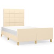 vidaXL sängram utan madrass gräddvit 120x190 cm tyg