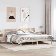 vidaXL Sängram med huvudgavel 180x200 cm massiv furu