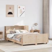 vidaXL Sängram utan madrass 135x190 cm massiv furu