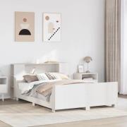 vidaXL Sängram utan madrass vit 140x190 cm massiv furu