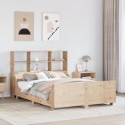 vidaXL Säng med bokhylla utan madrass 120x190 cm massiv trä