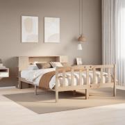vidaXL Säng med bokhylla utan madrass 120x200 cm massiv furu