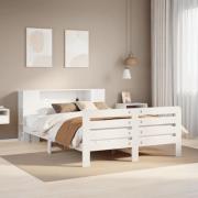 vidaXL Sängram utan madrass vit 160x200 cm massiv furu