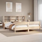 vidaXL Säng med bokhylla utan madrass 180x200cm massiv furu